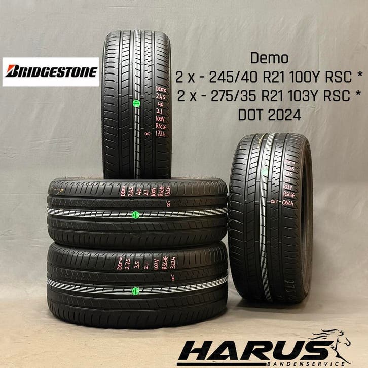 245/40/21 275/35/21 RSC * Bridgestone zomerbanden demo 4X, Auto-onderdelen, Banden en Velgen, 21 inch, Erkend duurzaam, Zomerbanden