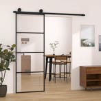 vidaXL Schuifdeur met beslag 76x205 cm ESG-glas en aluminium, Doe-het-zelf en Verbouw, Deuren en Horren, Verzenden, Nieuw