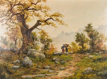 Francesc Vidaller (XX) - Catalan School Landscape with