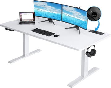 Zit sta bureau - Elektrisch - Verstelbaar - 160x70 cm - Wit, Verzenden, Zo goed als nieuw