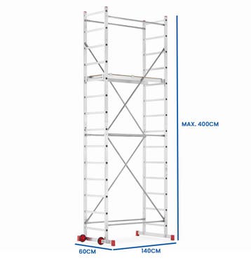 Aluminium Rolsteiger Opvouwbaar | 5m Werkhoogte | Laatste..., Ophalen of Verzenden, Nieuw, Rolsteiger of Kamersteiger, 5 meter of hoger