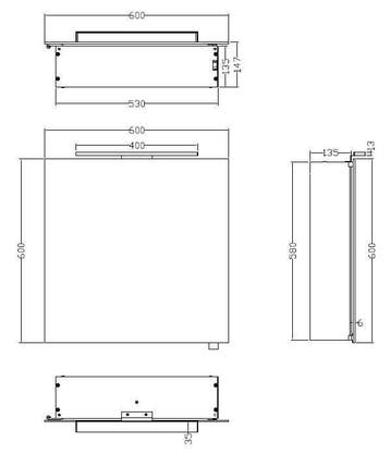 Wiesbaden Luxe spiegelkast + Led verlichting 60x60x14cm, Ophalen of Verzenden, Nieuw