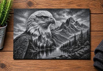 Adelaar wandbord 30x20 cm – aluminium Dibond – natuur, Eigen ontwerp, Vintage, Nieuw, Wandbord of Wandpaneel