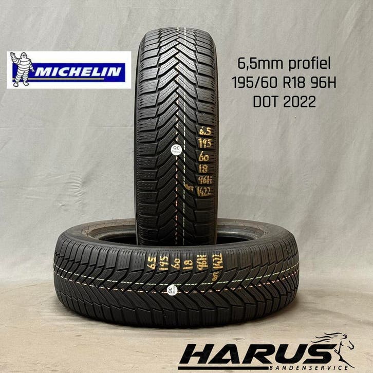 195/60/18 96H Michelin winterbanden 6,5mm profiel 2 stuks, Auto-onderdelen, Banden en Velgen, 18 inch, Erkend duurzaam, Winterbanden