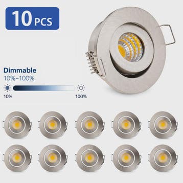 Mini LED Downlight 3W Dimbare Koel Wit 6000K Satin Nickel -, Huis en Inrichting, Verzenden, Nieuw
