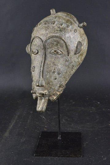 Afrikaanse bronzen hoofd - Baule - Ivoorkust