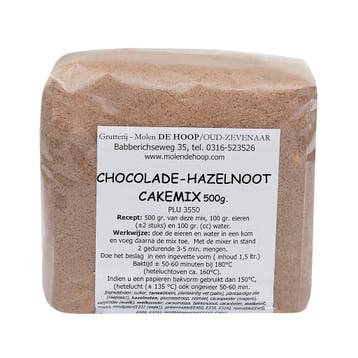 Molen de Hoop Chocolade Hazelnoot cakemix 500 gr, Verzenden, Nieuw
