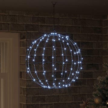 vidaXL Bal Koudwit 50 x 50 x 52 cm Metaal 160 LEDs, Diversen, Verzenden, Nieuw