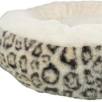Trixie hondenmand leo soft rond pluche creme / panterprint, Verzenden, Nieuw