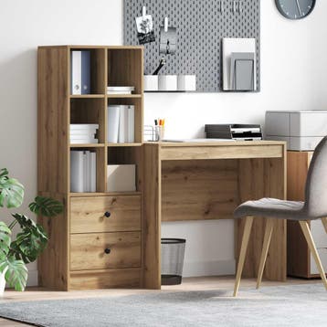 vidaXL Bureau Artisan Eiken 125,5 x 50 x 127 cm 2 st, Verzenden, Nieuw