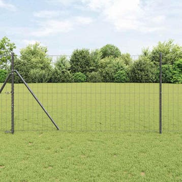 vidaXL Euro-hek met grondbevestiging 10 x 1,2 m PVC-Coated, Verzenden, Nieuw, IJzer
