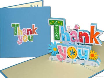 Bedankkaart Thank You Bedankt Bedanken pop-up wenskaart, Verzenden, Nieuw