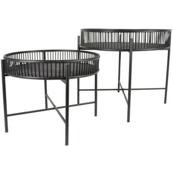 Bijzettafel Aiko Zwart - Set van twee, Ophalen of Verzenden, Nieuw, Zwart