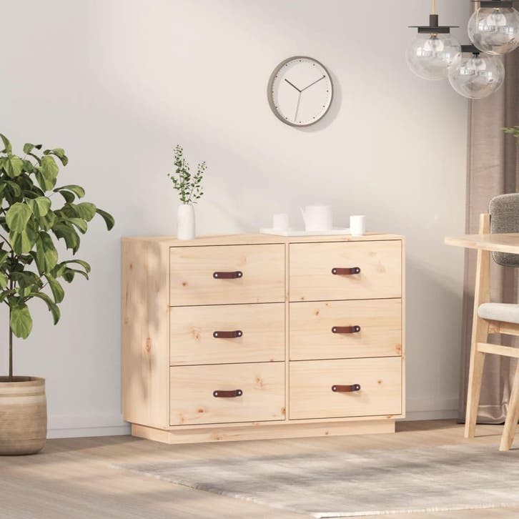 vidaXL Dressoir 100x40x75 cm massief grenenhout, Huis en Inrichting, Kasten | Dressoirs, 25 tot 50 cm, Nieuw, 100 tot 150 cm, Grenenhout