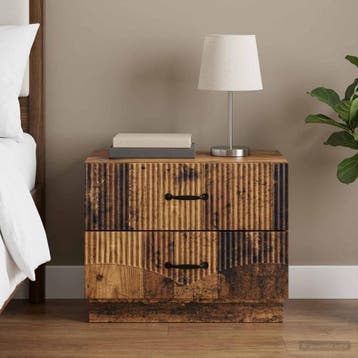 vidaXL Nachtkastje Oud hout 62 x 34,5 x 44,5 cm Bewerkt hout, Minder dan 45 cm, Verzenden, Nieuw, Minder dan 55 cm