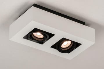 Rietveld Plafondlampen - Wit, Zwart - Metaal, Verzenden, Nieuw