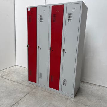 4-deurs metalen kledinglocker - 180x120x50 cm, Ophalen of Verzenden, Nieuw