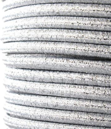 3mm Elastisch Touw - Lurex zilver - 50 meter op rol, Ophalen of Verzenden, Nieuw