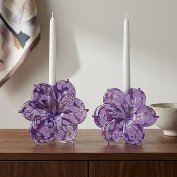 Tafelmiddenstuk (2) - Glas - Bloemen in Kunstglas