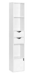 Boekenkast met Laden en Deur – Smal Staand Opbergrek 158cm, Verzenden, Nieuw