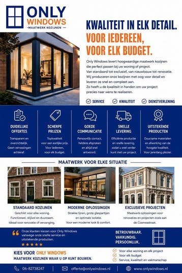 Only Windows - Maatwerk kozijnen voor elk budget., Ophalen, Kunststof, Deurkozijn, Nieuw