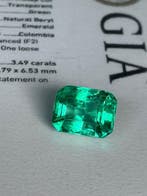 1 pcs Groen Smaragd - 3.49 ct - Gemological Institute of, Nieuw