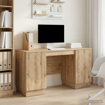 vidaXL Bureau Artisanaal eiken 142,5 x 50 x 75 cm Bewerkt, Huis en Inrichting, Verzenden, Nieuw