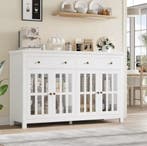 Nieuwe Landelijke Dressoir 140 cm – Keukenkast Zwart of Wit, Verzenden, Nieuw