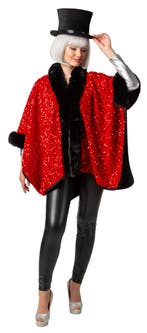Cosy Poncho Pailletten Rood, Ophalen of Verzenden, Nieuw
