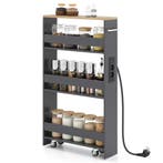 LIVSK opbergkar op wieltjes - 4 niveaus met oplaadstation -, Verzenden, Nieuw
