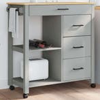 vidaXL Keukentrolley MONZA 84x40x88,5 cm massief grenenhout, Verzenden, Nieuw