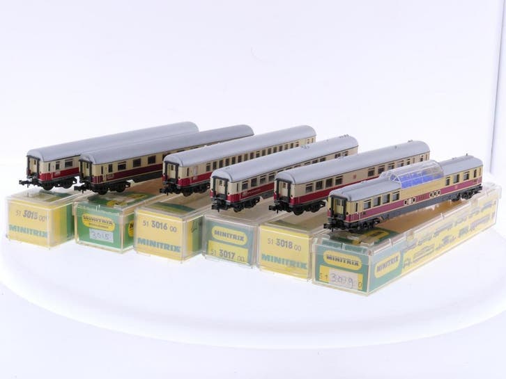 Schaal N Minitrix 3015, 3016, 3017,3018 en 3019 TEE rijtu..., Hobby en Vrije tijd, Modeltreinen | N-Spoor, Gelijkstroom, Overige typen