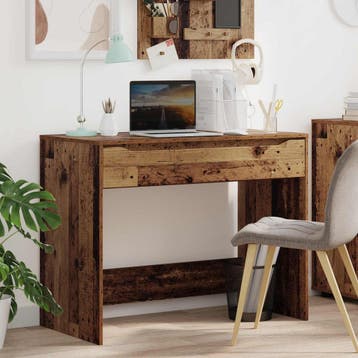 vidaXL Bureau met lade Oudhout 100 x 50 x 78 cm, Verzenden, Nieuw