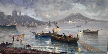 Pasquale Vuotto (1958) - Pescatori a pesca con le lampare