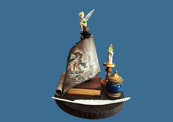 Walt Disney - Statuette - Tinker Bell pensive sur carte au, Verzamelen, Disney, Nieuw