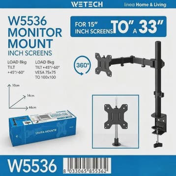 WETECH W5536 Monitor Arm: Verstelbare Desk Mount voor 15-33, Computers en Software, Verzenden, Nieuw