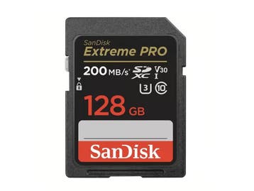 SanDisk SDXC Extreme Pro 128GB 200MB/s V30 Rescue Pro, Audio, Tv en Foto, Fotografie | Geheugenkaarten, Ophalen of Verzenden, Zo goed als nieuw