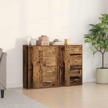 vidaXL Dressoir 2 st Oudhout 60 x 31 x 84 cm Bewerkt hout, Huis en Inrichting, Verzenden, Nieuw, Overige houtsoorten, Minder dan 50 cm