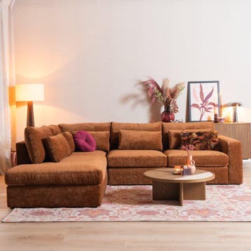 50% Korting: Hoekbank Kyle chenille koper links, Ophalen, Zo goed als nieuw, Stof, Scandinavisch