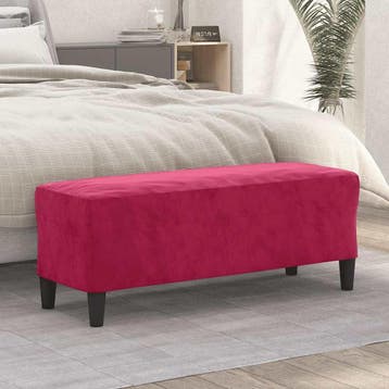 vidaXL Bankje 100x35x41 cm fluweel wijnrood, Verzenden, Nieuw, Stof
