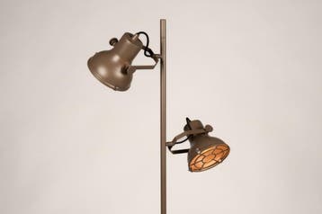 Rietveld Vloerlampen - Bruin - Metaal, Huis en Inrichting, Verzenden, Nieuw