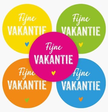 10x Sticker  Fijne Vakantie  School color - school - ju..., Ophalen of Verzenden, Nieuw, Meerdere stickers