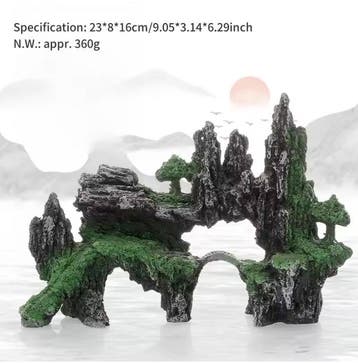 Aquarium Rotstuin Decoratie Berg met Brug Ornament, Verzenden, Nieuw