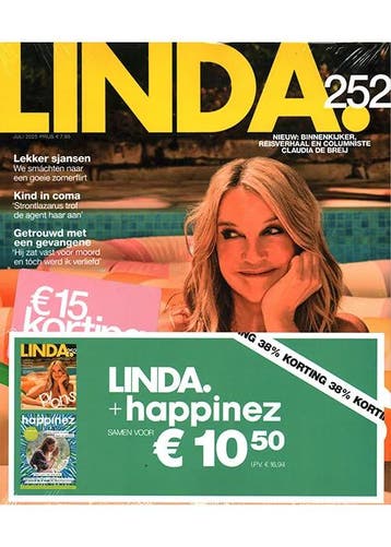 Pakket LINDA. + Happinez - 252 2025, Verzenden, Nieuw, Gossip of Showbizz