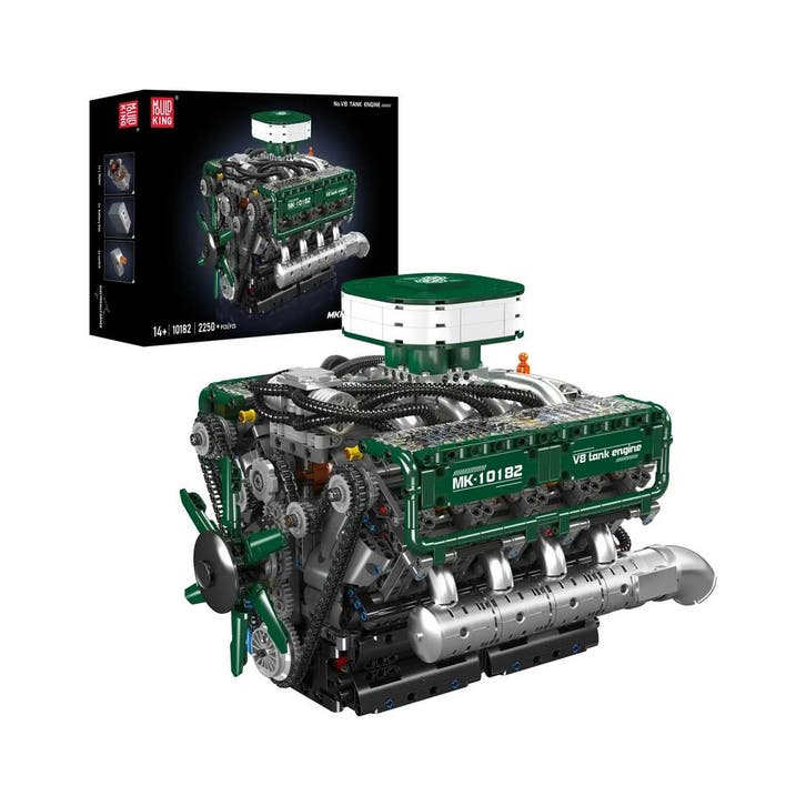 Mould King 10182 V8 Tank Engine (Voertuigen, Modelbouwsets), Kinderen en Baby's, Speelgoed | Bouwstenen, Nieuw, Verzenden