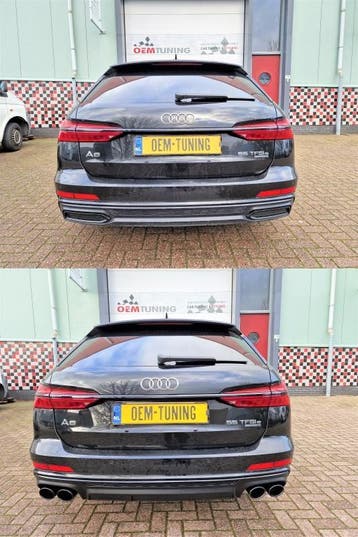 Diffuser geschikt voor A6 S6 C8 S-Line | 18–2025 | Mat Zwart, Nieuw, Achter, Bumper, Audi