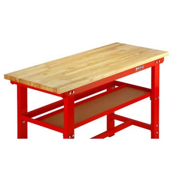 Werkbank rood 150 cm met hardhouten blad, Ophalen of Verzenden, Nieuw