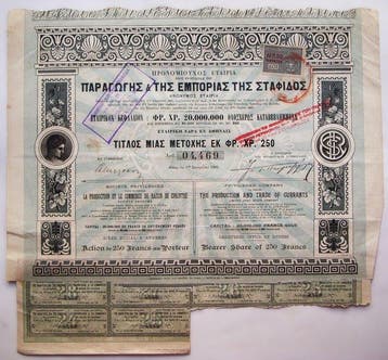 Themacollectie - 1905 Art Deco Aandeelcertificaat - The