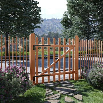 vidaXL Poort enkel 100x100 cm geïmpregneerd hazelaarhout, Tuin en Terras, Verzenden, Nieuw