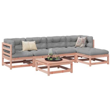 vidaXL 6-delige Loungeset massief douglas vurenhout, Verzenden, Nieuw, Loungeset